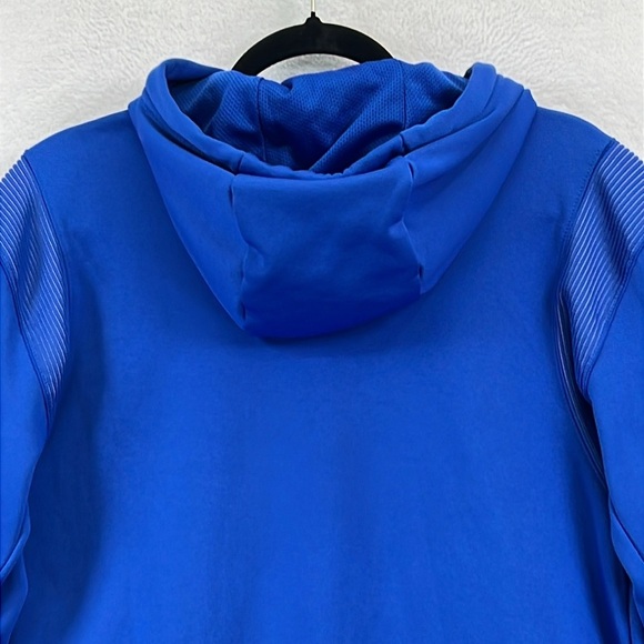 Nike Dri-Fit Men’s Hoodie Sz L Blue Pullover Kangaroo Pocket 100% Polyester EUC - Picture 7 of 11